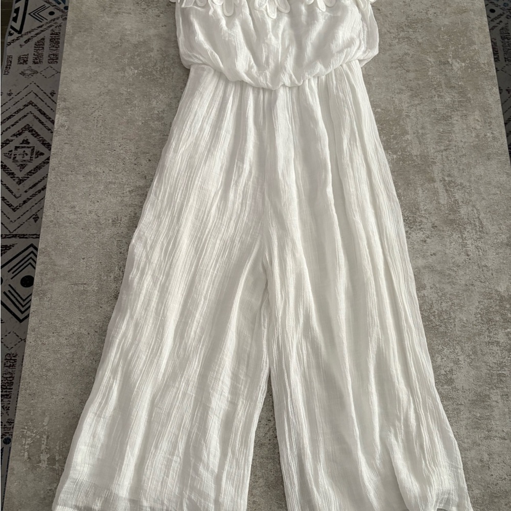Chic White Strapless Jumpsuit